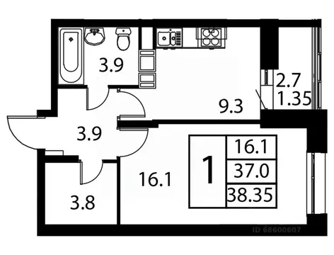 1-к кв. Московская область, Домодедово Авиационный мкр, ул. ...