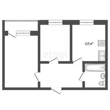 2-комнатная квартира: Первоуральск, Цветочная улица, 7 (38 м)