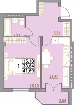 1-к кв. Ростовская область, Шахты пер. Бродского, 8 (41.36 м)