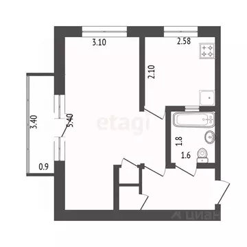 1-к кв. Челябинская область, Челябинск Липецкая ул., 23 (32.2 м)