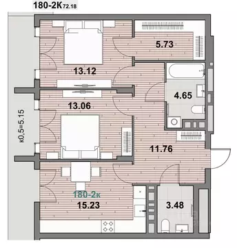 2-к кв. Калининградская область, Зеленоградск ул. Гагарина (72.18 м)