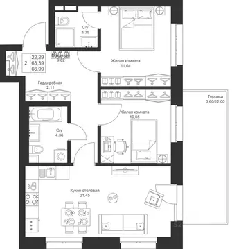 2-к кв. Татарстан, Лаишевский район, Столбищенское с/пос, с. Усады ул. ...