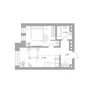 1-к кв. Москва Дубининская ул., 28 (42.99 м)