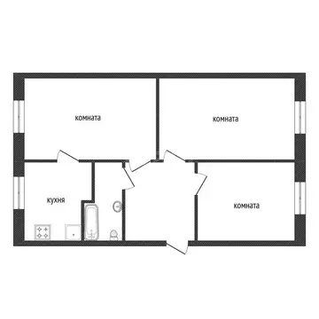 3-комнатная квартира: Златоуст, Верхне-Трактовая улица, 2 (60 м)