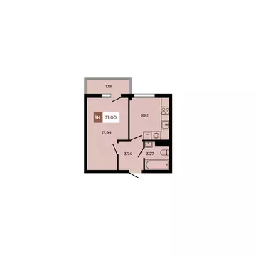 1-к кв. Ростовская область, Аксайский район, Щепкинское с/пос, пос. ...