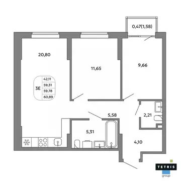 3-к кв. Свердловская область, Екатеринбург Уралмаш жилрайон,  (59.78 ...