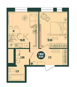 1-к кв. Ханты-Мансийский АО, Сургут 39-й мкр, Крылов жилой комплекс ...