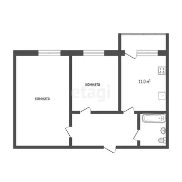 2-комнатная квартира: Ялуторовск, улица Карбышева, 11 (58 м)