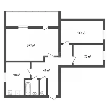 3-к кв. Воронежская область, Поворино Садовая ул., 29 (63.8 м)
