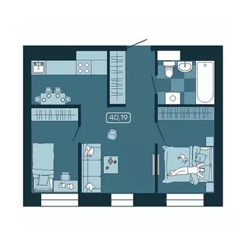 2-к кв. Приморский край, Владивосток ул. Борисенко (40.19 м)