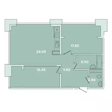 2-к кв. Иркутская область, Иркутск ул. Петрова, 16 (80.96 м)