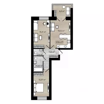 2-к кв. Ярославская область, Ярославль Клубная ул., 20А (64.07 м)