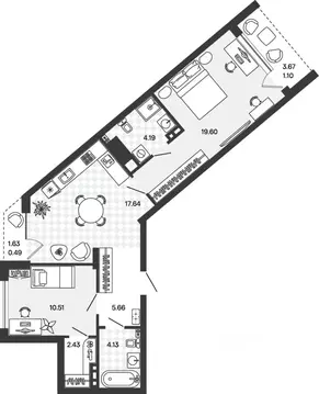 2-к кв. Калининградская область, Гурьевский муниципальный округ, пос. ...