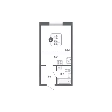 Студия Кировская область, Киров ул. Пушкина, 25 (26.4 м)