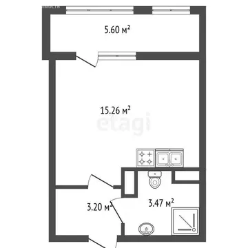 Квартира-студия: Санкт-Петербург, Кубинская улица, 82к3с1 (23.86 м)