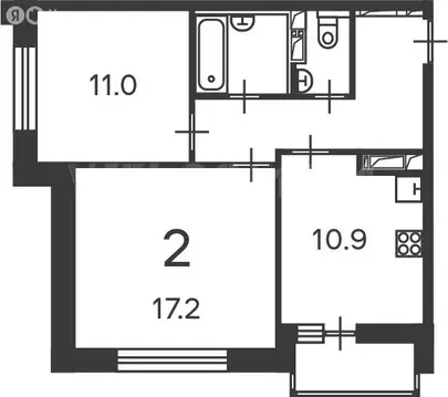 2-комнатная квартира: Москва, Полярная улица, 3 (52.8 м)