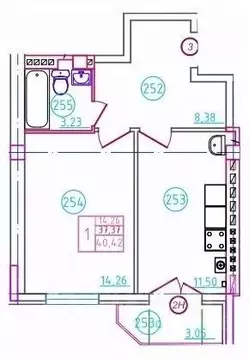 1-к кв. Ростовская область, Шахты пер. Бродского, 10 (40.42 м)