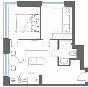 2-к кв. Краснодарский край, Сочи ул. Ленина, 290/7к3 (62.0 м)