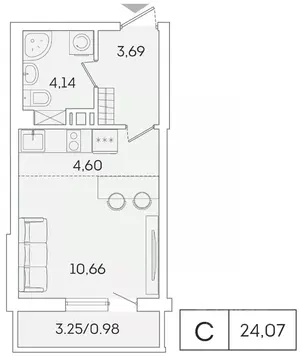 Студия Ленинградская область, Мурино Всеволожский район, ул. ...