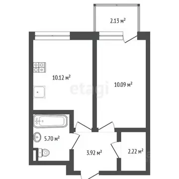 1-к кв. Тюменская область, Тюмень ул. Юрия Рогачева, 11к2 (31.0 м)