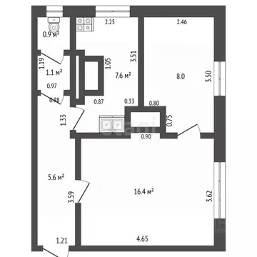 2-к кв. Вологодская область, Харовск ул. Пушкина, 2 (40.0 м)