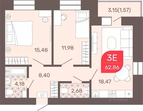 2-к кв. Забайкальский край, Чита Романовский мкр, 32 (63.2 м)