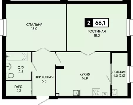 2-к кв. Ставропольский край, Кисловодск городской округ, пос. ...