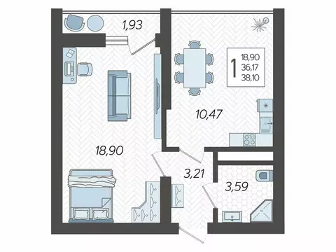 1-комнатная квартира: Сочи, микрорайон Бытха, Ясногорская улица, ...