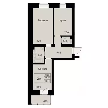 2-к кв. Красноярский край, Красноярск ул. Елены Стасовой, 80 (62.1 м)