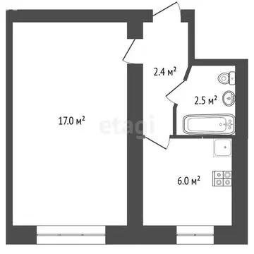 1-комнатная квартира: Феодосия, Киевская улица, 10 (28.3 м)