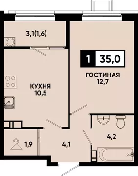 1-к кв. Ставропольский край, Кисловодск Моя Легенда жилой комплекс ...