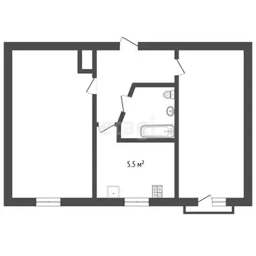 2-комнатная квартира: Ишим, улица Шаронова, 5 (44 м)