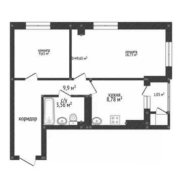 3-к кв. Башкортостан, Уфа Караидельская ул., 54/1 (51.0 м)