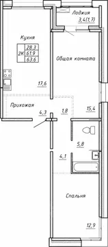2-к кв. Новосибирская область, Новосибирск Гренландия жилой комплекс ...