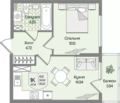 1-к кв. Ленинградская область, Всеволожский район, Бугровское ...