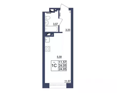Студия Башкортостан, Уфа Космос жилой комплекс, лит1 (23.87 м)