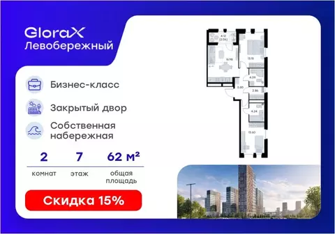 2-к кв. Нижегородская область, Нижний Новгород Глоракс Левобережный ...