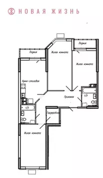 3-к кв. Самарская область, Самара Ленинская ул. (101.9 м)