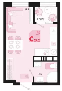 1-к кв. Краснодарский край, Краснодар ул. Виктора Казанцева, 1.2лит2 ...