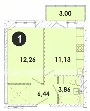 1-к кв. Иркутская область, Иркутский муниципальный округ, пос. ...