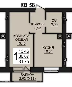 1-к кв. Ивановская область, Ивановский район, Богданихское с/пос, д. ...