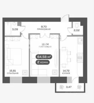2-к кв. Красноярский край, Красноярск ул. Академгородок, 80 (65.2 м)