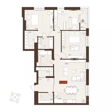 5-к кв. Новосибирская область, Новосибирск Невский жилой комплекс ...