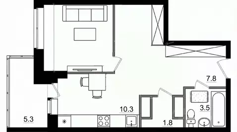 1-к кв. Тульская область, Тула ул. Болдина, 1к1 (39.4 м)