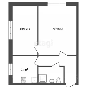 2-к кв. Владимирская область, Муром пос. Зименки, ул. Мира, 6 (39.0 м)