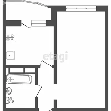 1-комнатная квартира: Патрушева, улица Александра Пушкина, 1 (41 м)