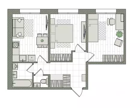 3-к кв. Кировская область, Киров бул. Прибрежный, 6 (52.8 м)