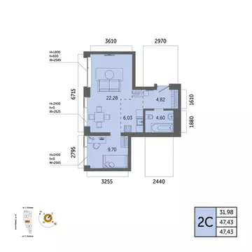 2-к кв. Башкортостан, Уфа Зеленая Роща жилрайон, Урбаника жилой ...