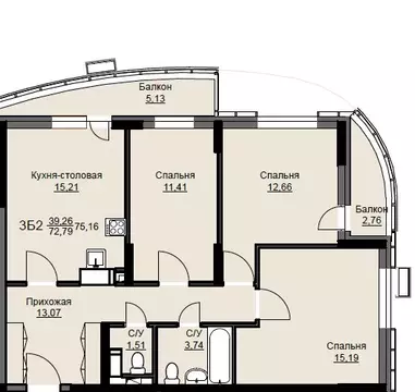 3-комнатная квартира: Щёлково, микрорайон Соболевка, жилой комплекс ...