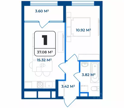 1-к кв. Рязанская область, Рязань Телецентр жилрайон,  (37.08 м)